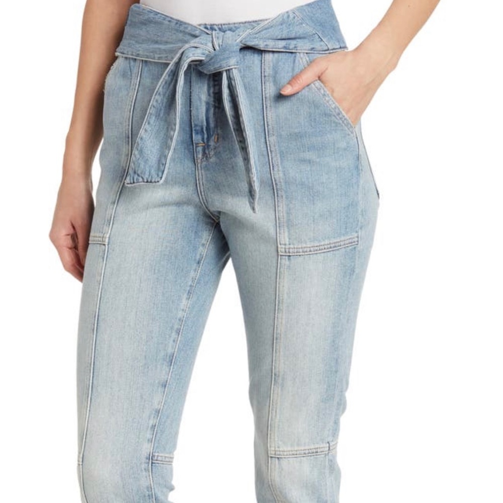 Jonathan Simkhai Standard Henley Tie Waist Straight Jeans NWT